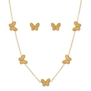 Butterfly Station Necklace Set